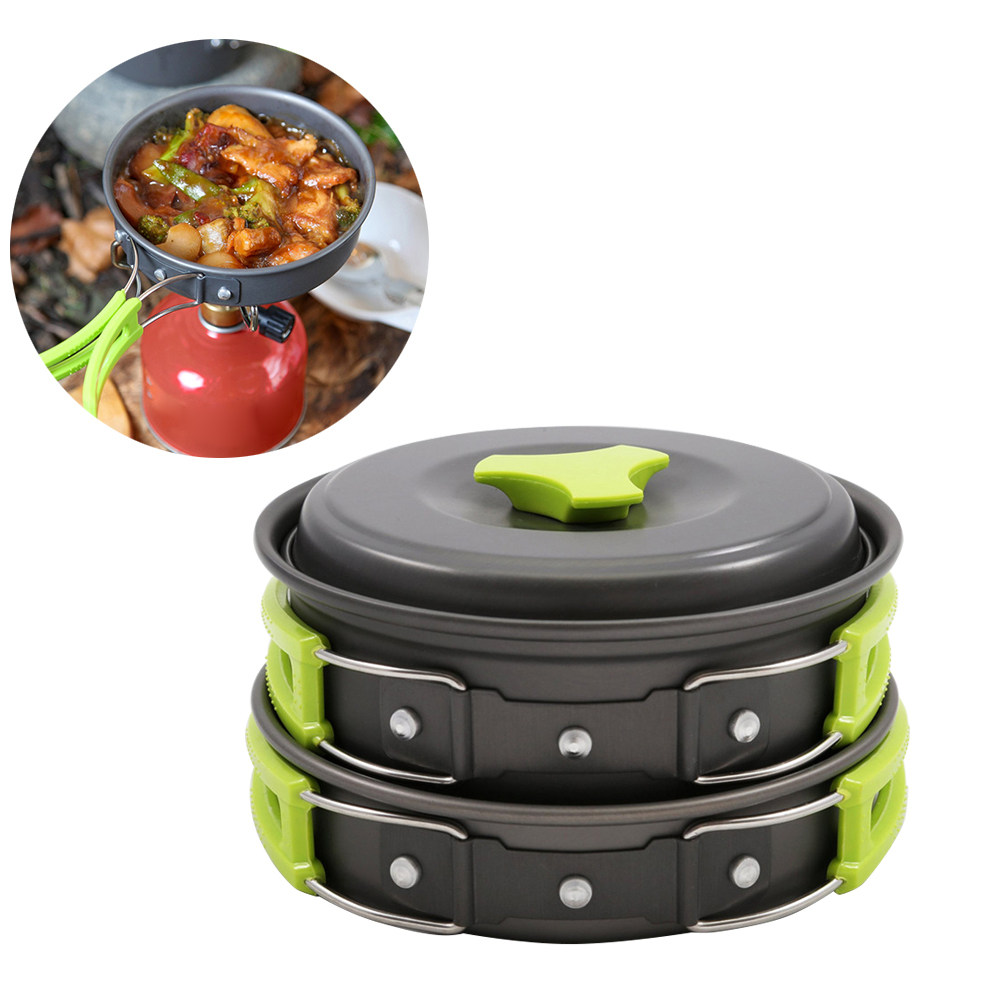Camping Lightweight Cooking Pot - Ensemble de 10 ustensiles de cuisine