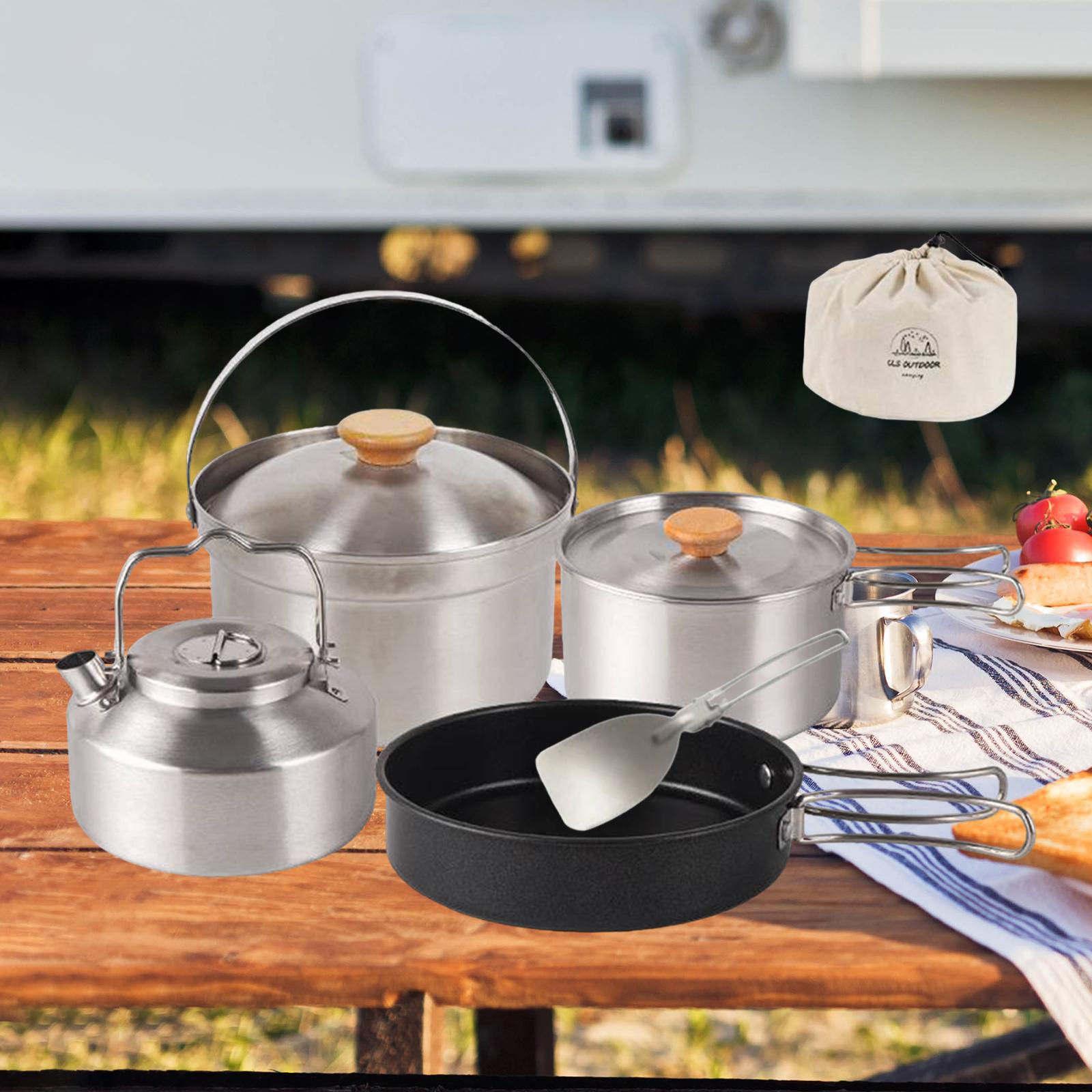Camping Cooking Set With Kettle - Ustensiles de cuisine de Camping, équipement