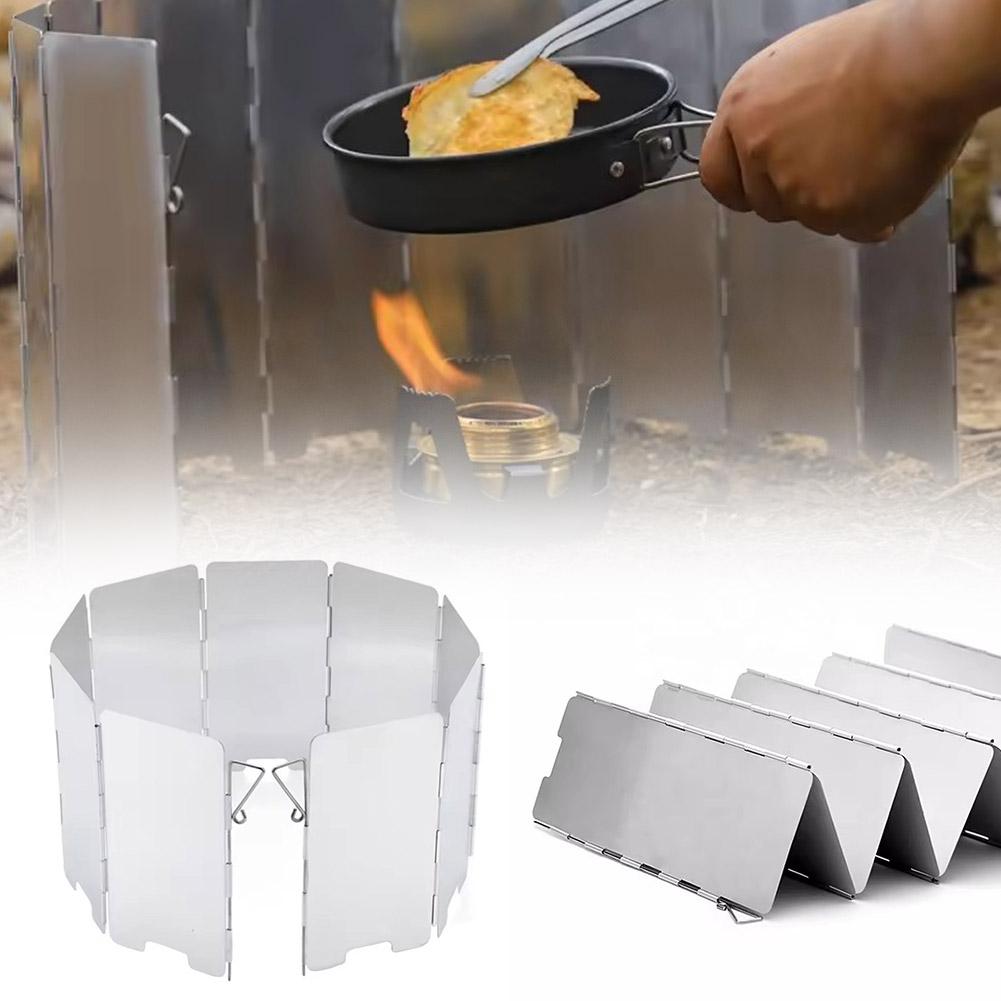 Camping Cooking Windshield - Pare-vent pliable pour l'extérieur, poêles de