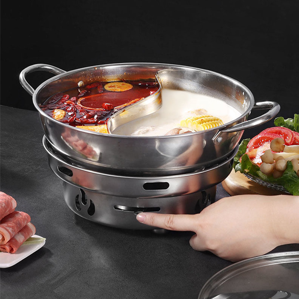 Camping Lightweight Cooking Pot - Réchaud à fondue coupe-vent en acier