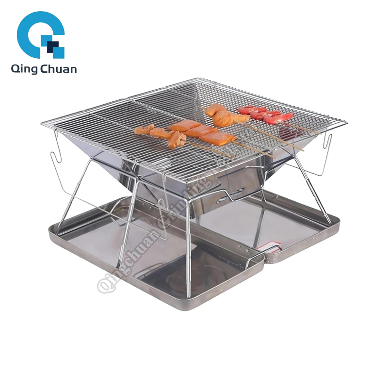 Camping Cooking Grill - Réchaud de camping pliable en acier