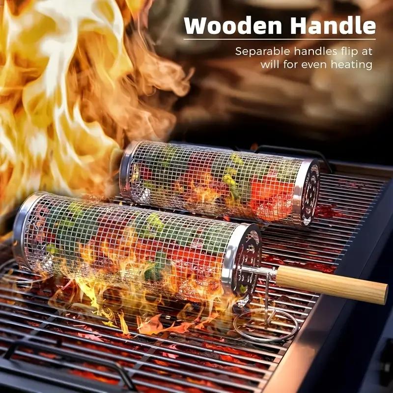 Camping Cooking Grill - Panier de barbecue en acier inoxydable,