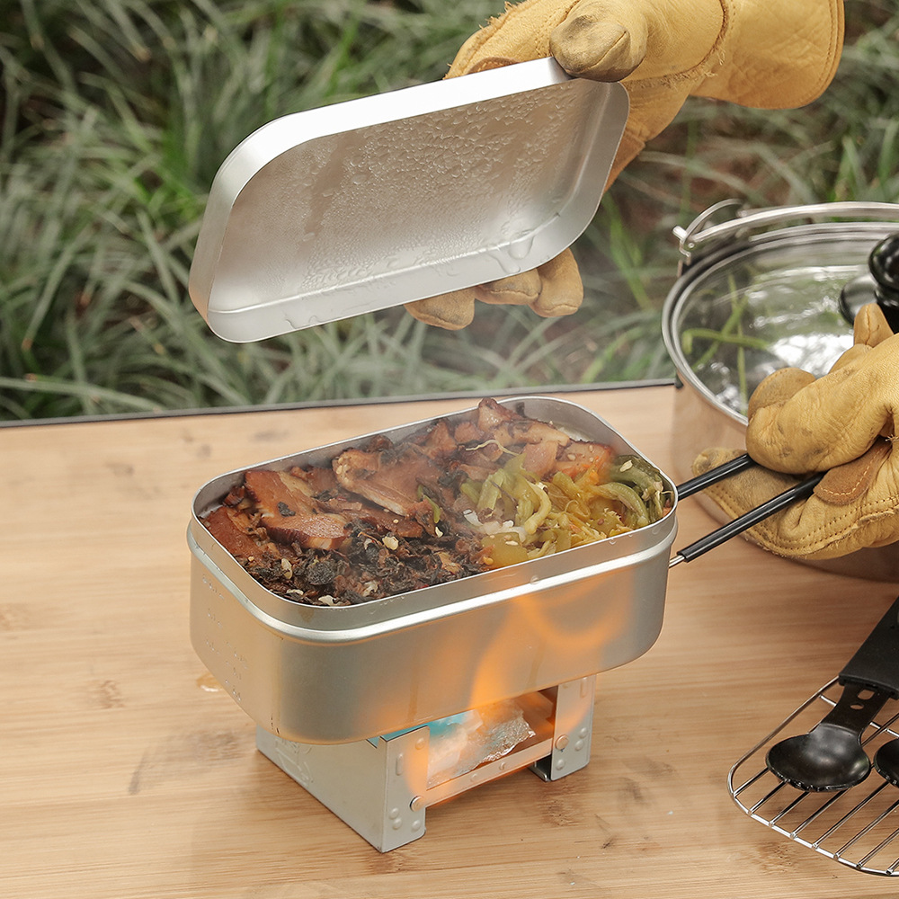 Camping Cooking Box Set - Kit de désordre extérieur en aluminium,