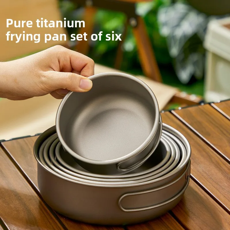 Camping Lightweight Cooking Pot - Ensemble de casseroles d'extérieur en titane,