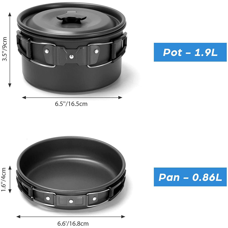 Camping Cooking Set With Kettle - 1 Ensemble de cuisine de camping