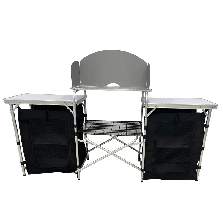 Camping Cooking Table - Table de cuisine pliante portable en