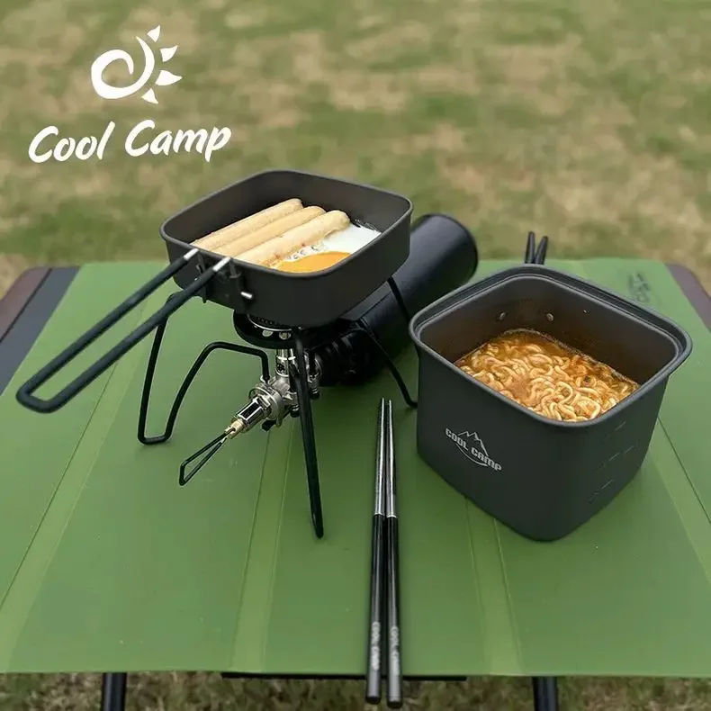 Pot carré de Camping en plein  - Camping Cooking Box Set avis et prix