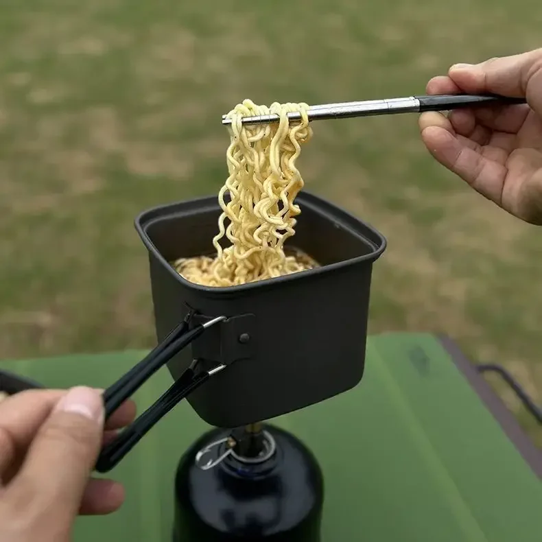 Pot carré de Camping en plein  - Camping Cooking Box Set avis et prix
