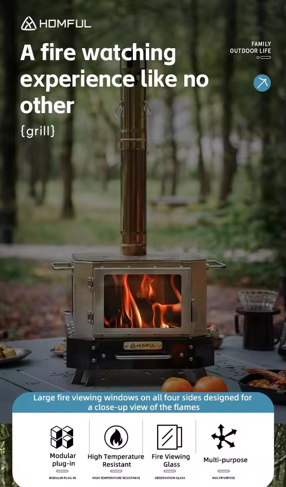 Poêle à bois portable HOMFUL p - Camping Cooking Windshield avis et prix