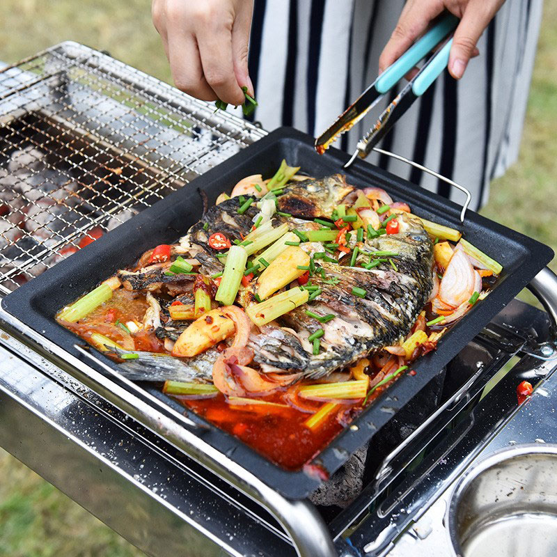 Poêle à griller carrée épaisse - Camping Cooking Ware avis et prix