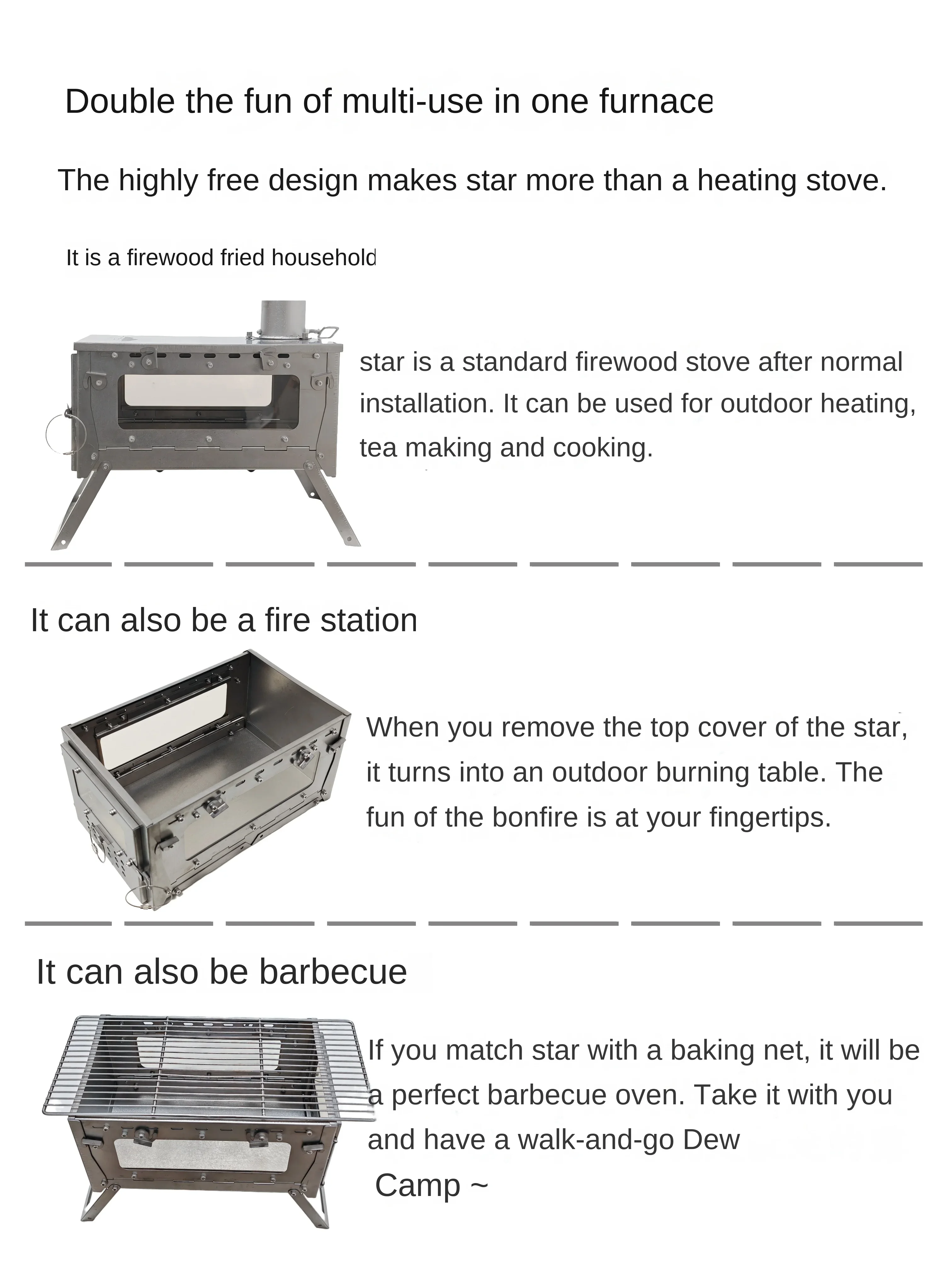 WT Star-Poêle à bois de chauff - Cooking On Camping Stove avis et prix