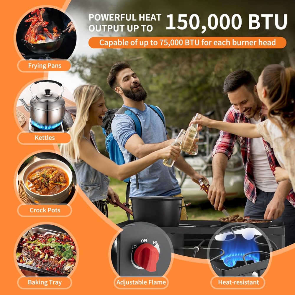 Réchaud à gaz 2 brûleurs, brûl - Camping Cooking Propane avis et prix
