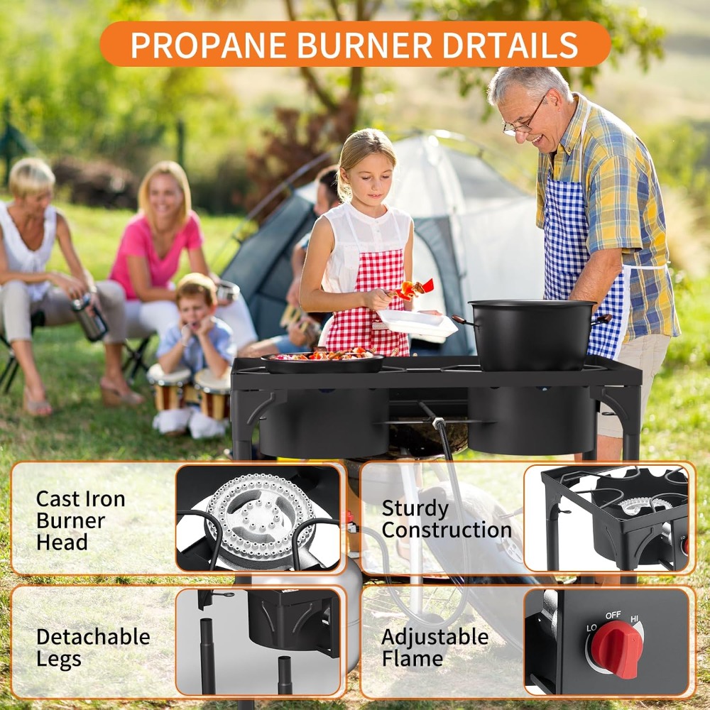 Réchaud à gaz 2 brûleurs, brûl - Camping Cooking Propane avis et prix