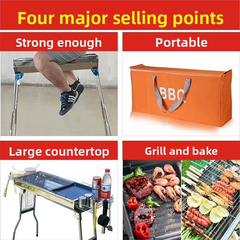 Grand barbecue pliable au char - Camping Cooking Grill avis et prix