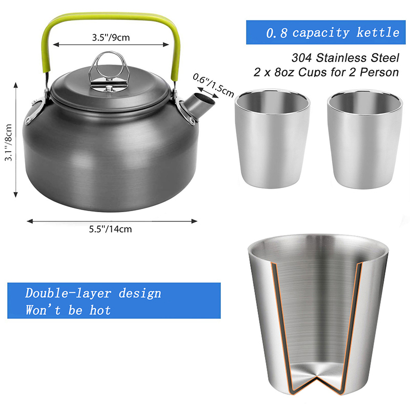 1 Ensemble de cuisine de campi - Camping Cooking Set With Kettle avis et prix